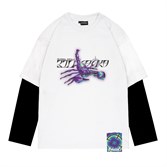 Лонгслив с двойным черным рукавом ATF Biohazard белый - фото 38569