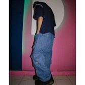 Широкие карго джинсы Sowhat / голубой - фото 39803