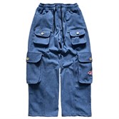 Широкие карго джинсы Sowhat / голубой - фото 39804