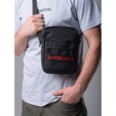 Сумка Anti Social черная messenger bag (black-red) - фото 40563