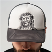 Бейсболка RIPNDIP LORD SAVIOR TRUCKER HAT (DARK CHARCOAL ) - фото 48790