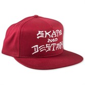 Кепка Thrasher skate and destroy snapback blood red - фото 7460